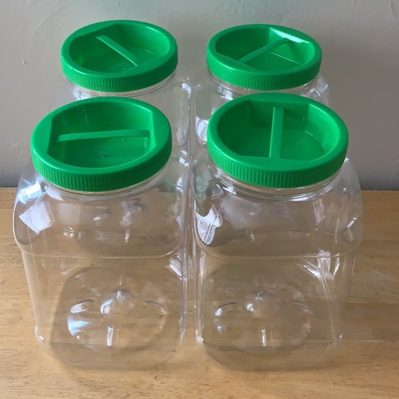 96oz Clear PET Plastic Square Jars With Red Handle - Picture 6 of 8